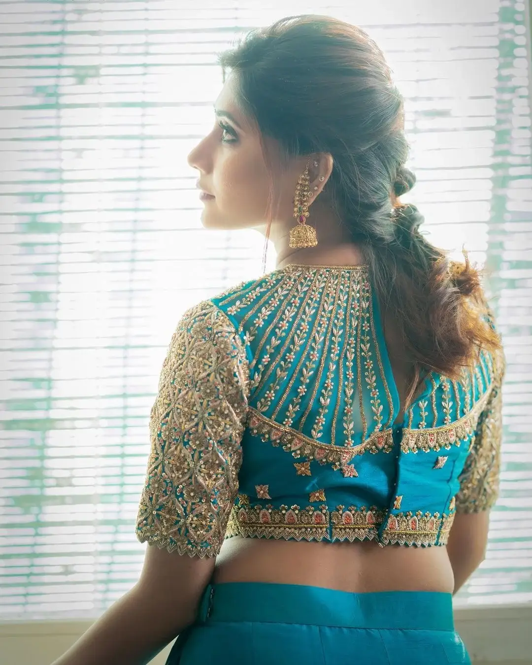 Indian TV Actress Vasanthi Krishnan in Blue Lehenga Choli